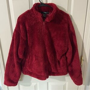 Forever 21 Plush Red Teddy Jacket